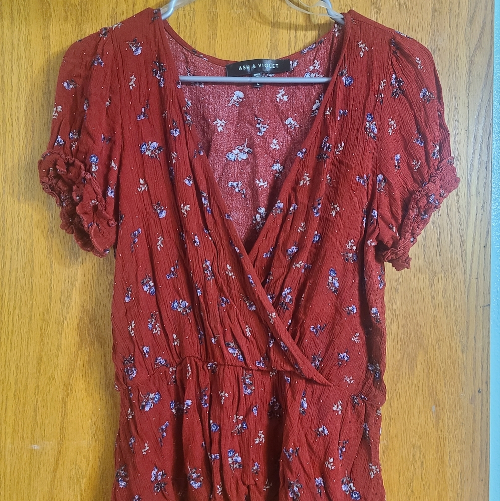 Red Floral Blouse